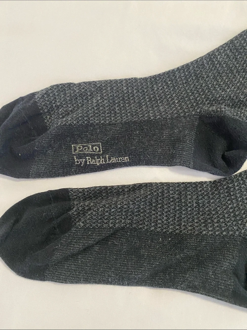 Polo by Ralph Lauren Charcoal Gray and Black Textured Dress Socks
